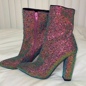 Sparkly Heeled Boots